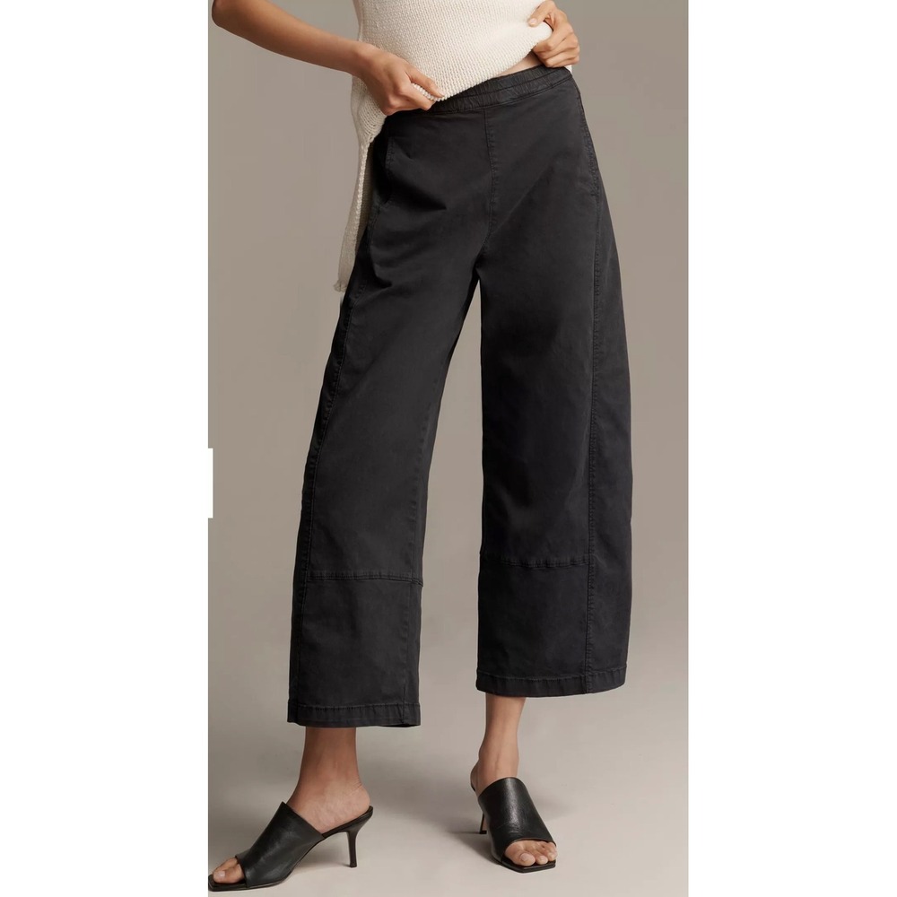 Pilcro The Izzie Relaxed Pull-On Barrel Pants  Twill Edition Large NWT